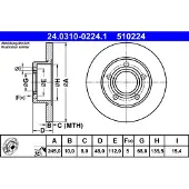 Ate Remschijf Power Disc 24.0310-0224.1, 1 Stuk