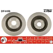 TRW Remschijf DF4406 achter, volledig, 1 Stuk