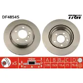 TRW Remschijf DF4854S achter, geventileerd, sterk gecarboniseerd, 1 Stuk