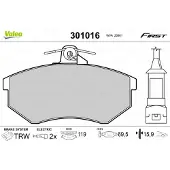 Valeo Remblokkenset, schijfrem 301016