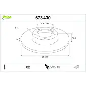 Valeo 673430 Remschijf