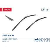 Denso Wisserblad Flat Blades DF-151, 700mm, Voor, 2 Stuk