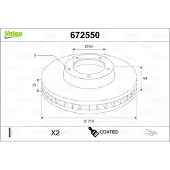Valeo 672550 Remschijf
