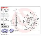 Brembo 09.A721.1X Remschijf