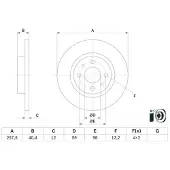 Bosch Remschijf 0 986 479 E65 voorkant, compleet, 1 stuk