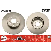 TRW Remschijf DF2595S voorkant, geventileerd, 1 Stuk