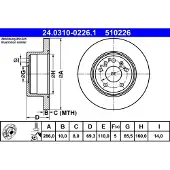 Ate Remschijf Power Disc 24.0310-0226.1, 1 Stuk