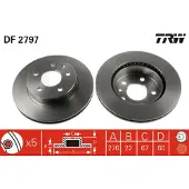 TRW Remschijf DF2797 voorkant, geventileerd, sterk gecarboniseerd, 1 Stuk