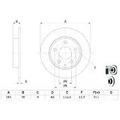 Bosch Remschijf 0 986 479 E54 achter, volledig, 1 Stuk