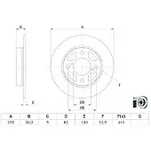 Bosch Remschijf 0 986 479 F38 achter, volledig, 1 Stuk
