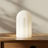 LUCANDE Tafellampe , Lunja, dimbare, Wit, Woonkamer, Glas, Modern