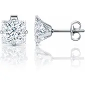 LGT JWLS Classic Stud Oorbellen Vierkant - Transparant Zilver-6mm