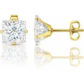 LGT JWLS Classic Stud Oorbellen Vierkant - Transparant Goud-4mm