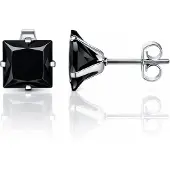 LGT JWLS Classic Stud Oorbellen Vierkant - Zwart Zilver-6mm
