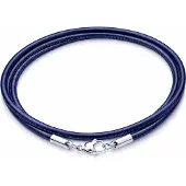 LGT JWLS LGT Jewels leren koord ketting blauw 2mm-50cm
