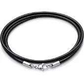 LGT JWLS LGT Jewels leren koord ketting zwart 3mm-60cm