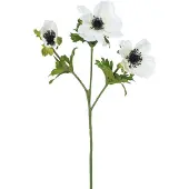 Easyplants | Kunstbloem Anemoon vertakt 56 cm wit | Zijde | Nepbloemen | wit | Onderhoudsvrij | Kant-en-klaar
