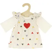 Heless poppenjurk Confetti Hart met t-shirt - poppenkleding 28-35cm.