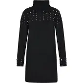 Faina Gebreide jurk blauw / rood / zwart / zilver