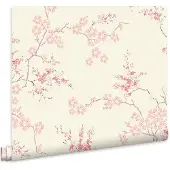 Laura Ashley Oriental Blossom Behang - Bloemen - 10mx52cm - Roze
