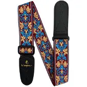 P&P - Professionele Verstelbare Stevige Gitaarband - Guitar strap Band - Luxe Gitaarriem - Bas/Elektrische /Akoestische/ Klassieke Gitaar - Geborduurd Bordeau - Geel - Blauw
