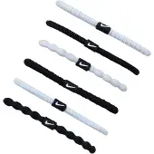 Nike Logo Haarg elastic (Verpakking van 6) (Wit/Zwart)
