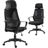 Vinsetto bureaustoel Polyester, schuim 64L x 55B x 116-126H cm Zwart