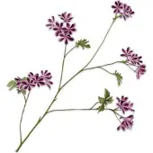 Silk-ka Kunstbloem Geranium Wit / Paars H 94 Cm