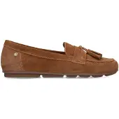 No Stress Bruine suède loafers met franjes | Maat 39