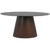 Ebuy24 Bolton eetkamertafel Ø90x160cm okernoot.