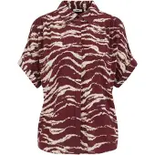 We fashion Blouse donkerrood / wit