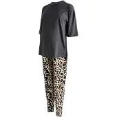 Next Pyjama lichtbeige / bruin / donkergrijs / zwart