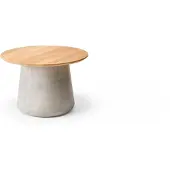 Solpuri Queen lounge en bijzettafel beton/teak rond