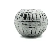 Ancient Wisdom Griekse bloempot van bubbelklei - crème 10 cm