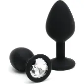 Rimba - Berlin - Bling Buttplug - Set Met 2 Buttplugs Met Kristal - Zwart
