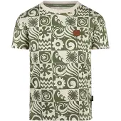 Koko Noko T-shirt olijfgroen Jongens Stretchkatoen Ronde hals All over print - maat 122
