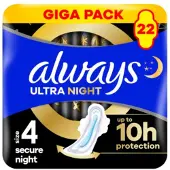Always Maandverband Ultra Secure 5 Nacht 22 stuks