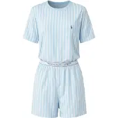 Ralph Lauren Pyjama ' Knit Oxford ' lichtblauw