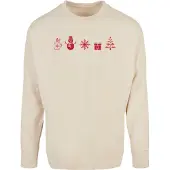 Merchcode Shirt 'Christmas' sand / rood