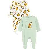 Cool Club Rompertje/body 'GARFIELD' lichtgroen / oranje / wit