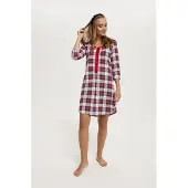 Italian Fashion Mossi dames nachthemd met 3/4 mouwen- rood XXL