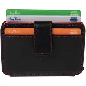 Tony Perotti Furbo EVO RFID leren Pasjeshouder met bankbiljetvak - Zwart/Rood