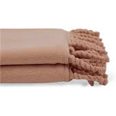 Unique living - Fleece Plaid Met Franjes - 130x160 - Camel
