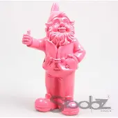 Stoobz Design Stoobz Kabouter Duim Omhoog Fuchsia 31cm Roze roze Polyresin