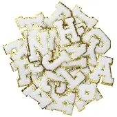 Panduro Iron-on letters - 40 stuks - wit/goud