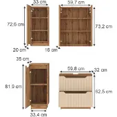 Vicco Badkamermeubelset Lotta Kasjmier 4-delig, Model 59515