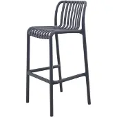 Van der Garde Tuinmeubelen Stripe barstoel antraciet