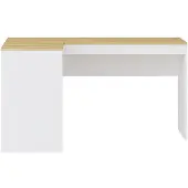 Vente-unique Bureau met opbergruimte - Wit en natuurlijk - RIDOVA