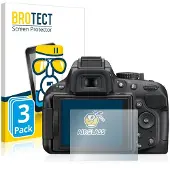 BROTECT Screenprotector 3 Stuks voor Nikon D5200 Beschermglas transparant