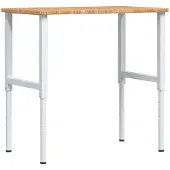 vidaXL Werkbank rechthoek 100x60x(71,5-98) cm eikenhout lichtbruin